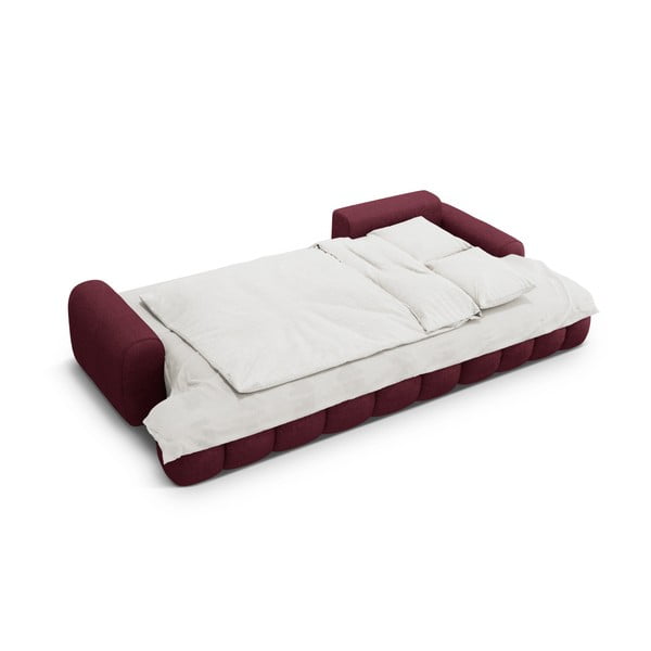 Vínovočervená rozkladacia/s úložným priestorom rohová pohovka (pravý roh/s leňoškou) Linz – Cosmopolitan Design-image-4