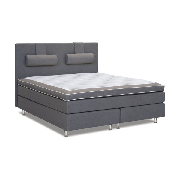 Sivá posteľ s matracom Gemega Hilton, 180x200 cm