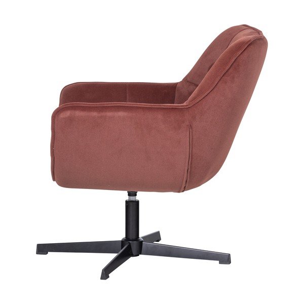 Otočné zamatové kreslo v terakotovej farbe Wibo – WOOOD-image-3