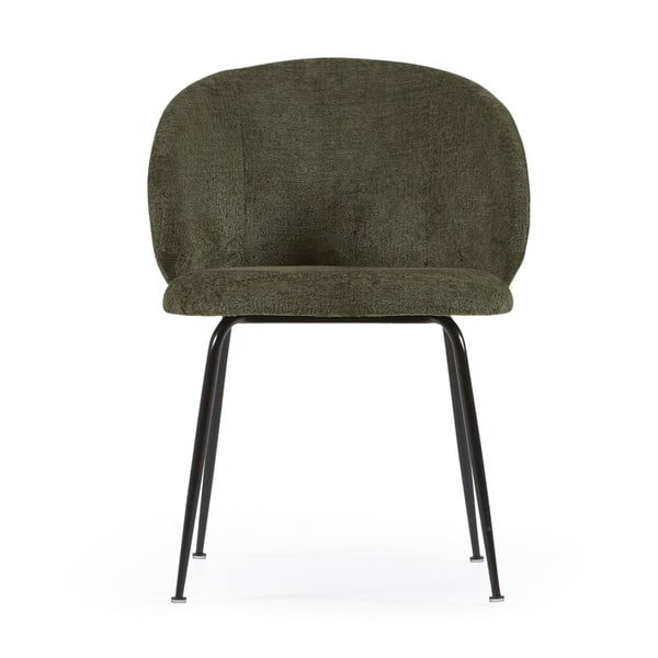 Zelené čalúnené jedálenské kreslo Minna – Kave Home-image-2