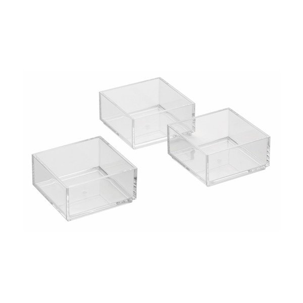 Sada 3 úložných boxov InterDesign Clarity Stacker-image-2