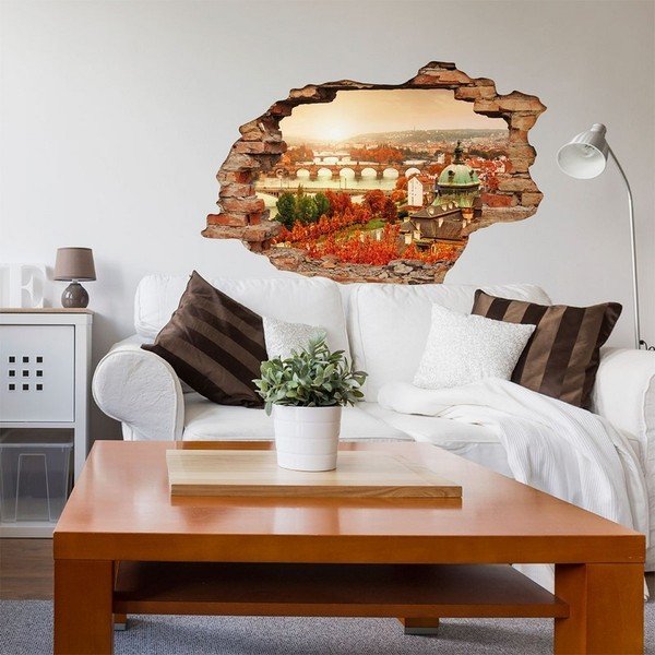 3D samolepka na stenu Ambiance Praha Jeseň, 90 × 60 cm