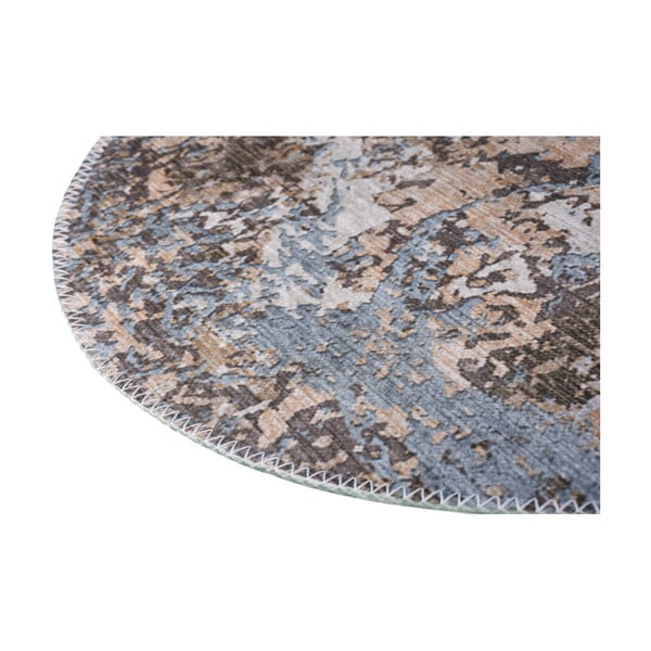 Svetlomodrý/svetlohnedý prateľný okrúhly koberec ø 100 cm Sandstorm – Vitaus-image-2