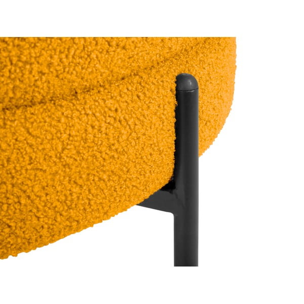 Okrovožlté kreslo z textílie buklé Noble – Leitmotiv-image-1