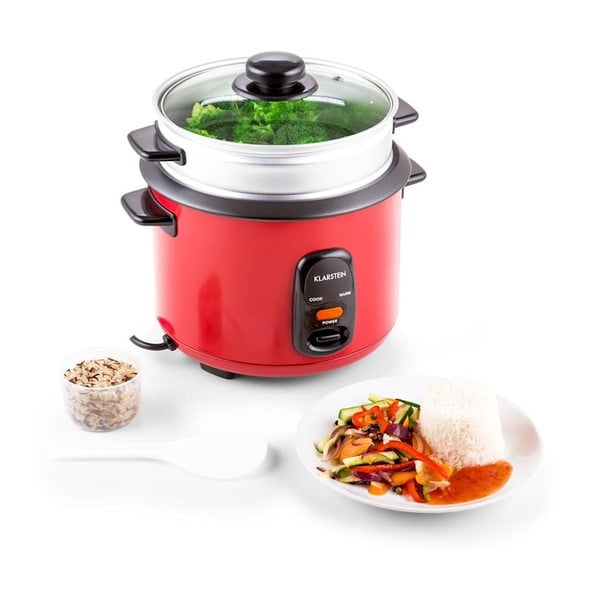 Červený ryžovar s naparovacím nadstavcom Klarstein Osaka, 1 l-image-4