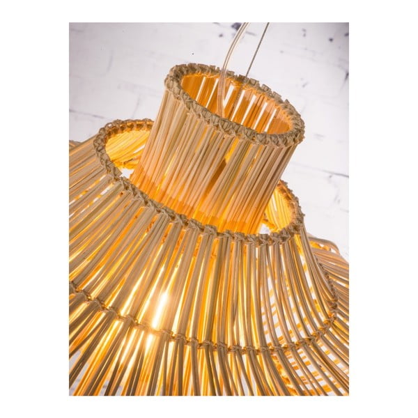 Závesné ratanové dvojité svietidlo Good&Mojo Kalahari, priemer 45 cm-image-4