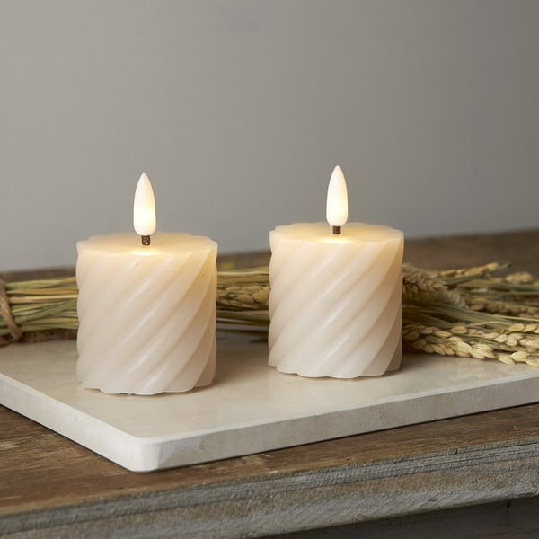 LED sviečky v súprave 2 ks (výška  7,5 cm) Flamme Swirl – Star Trading-image-1