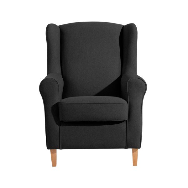 Čierne kreslo ušiak Max Winzer Lorris Black-image-1