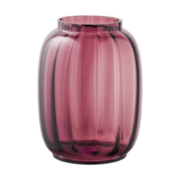 Červená sklenená ručne vyrobená váza (výška  21 cm) – House Nordic