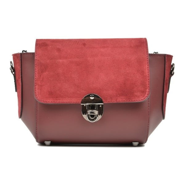 Červená kožená kabelka Carla Ferreri Mullen