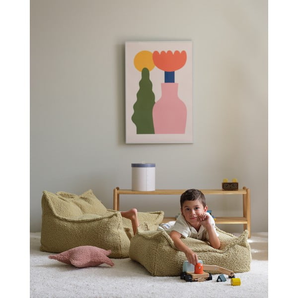 Zelený detský sedací vak z textílie buklé Square – Wigiwama-image-1