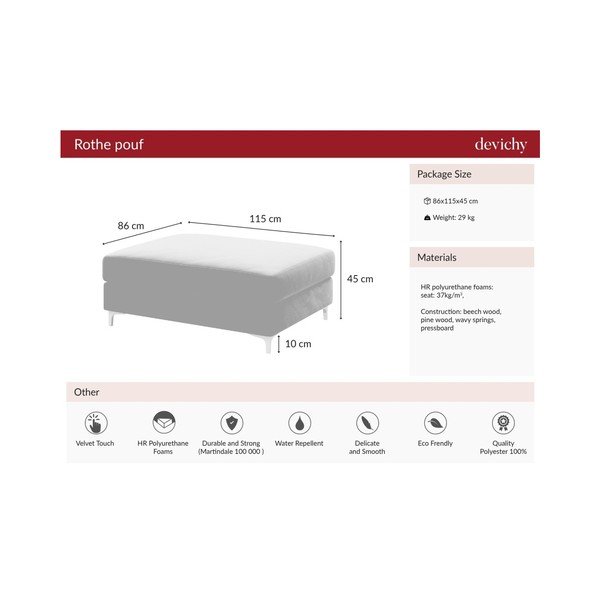 Tmavoružová zamatová podnožka Devichy Rothe-image-4