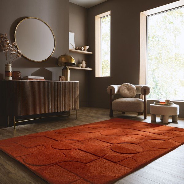 Ručne tkaný vlnený koberec v terakotovej farbe 120x170 cm Gigi – Flair Rugs-image-1