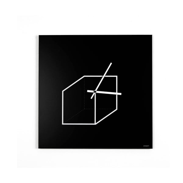 Nástenné hodiny dESIGNoBJECT.it Cube, 50 x 50 cm