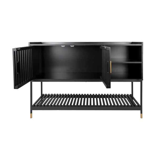 Čierna komoda z borovicového dreva Leitmotiv Marve, 120 x 80 cm-image-3