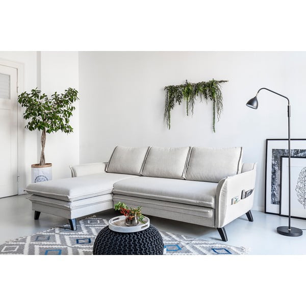 Svetlobéžová rozkladacia rohová pohovka Miuform Charming Charlie, ľavý roh-image-4