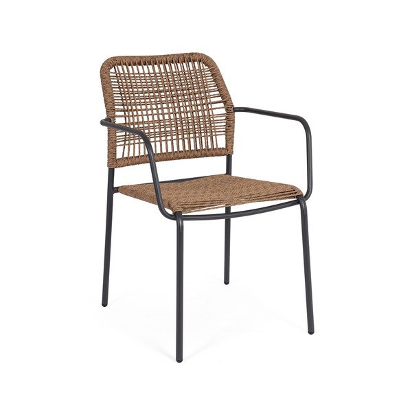 Tmavosivá/v prírodnej farbe kovová záhradná stolička Jable – Bizzotto