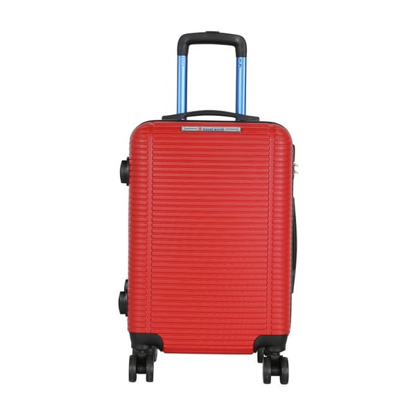 Červená príručná batožina na kolieskach Travel World