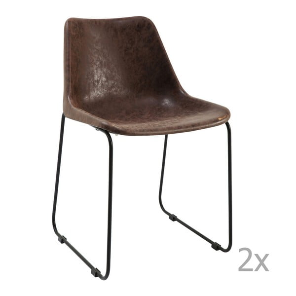 Sada 2 hnedých jedálenských stoličiek Kare Design Mocha