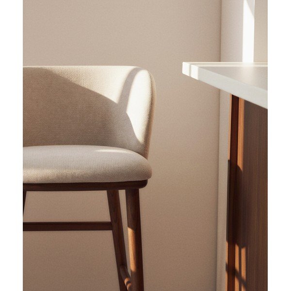 Béžová čalúnená barová stolička (výška sedadla 75 cm) Ciselia – Kave Home-image-2
