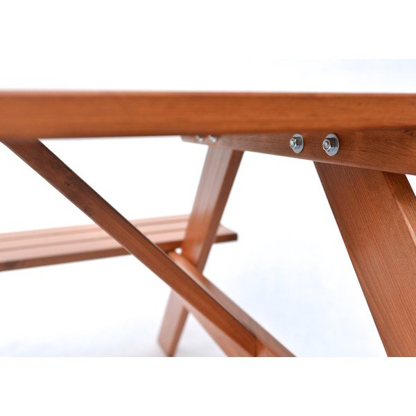 Tmavohnedá záhradná jedálenská súprava z masívneho dreva pre 4 Piknic – Rojaplast-image-3