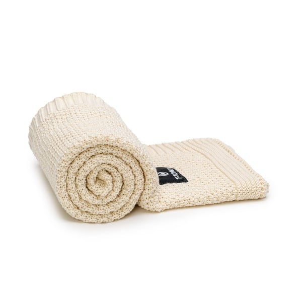 Béžová bavlnená pletená detská deka 80x100 cm Spring – T-TOMI