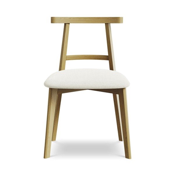 Krémová jedálenská stolička z masívneho dreva Ohelo – Makamii-image-1