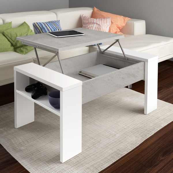 Sivo-biely konferenčný stôl s úložným priestorom Tomasucci James-image-1