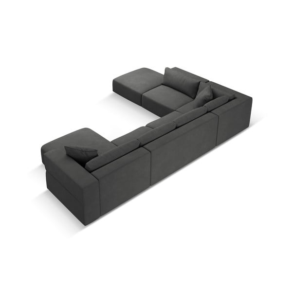 Tmavosivá rohová pohovka do "U", ľavý roh Esther – Milo Casa-image-3