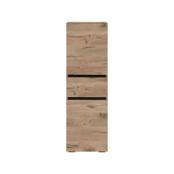 Vysoká úzka kúpeľňová skrinka v dekore duba v prírodnej farbe 38x130 cm Wisla – Støraa