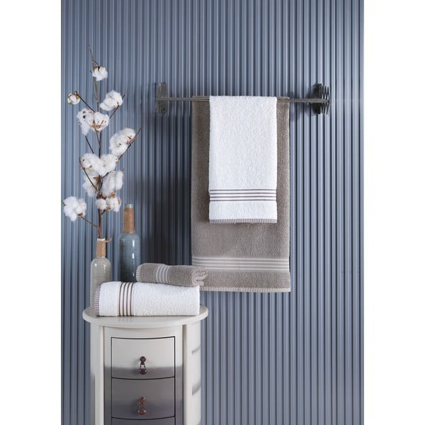 Krémové/taupe bavlnené uteráky a osušky v súprave 4 ks – Mila Home-image-2