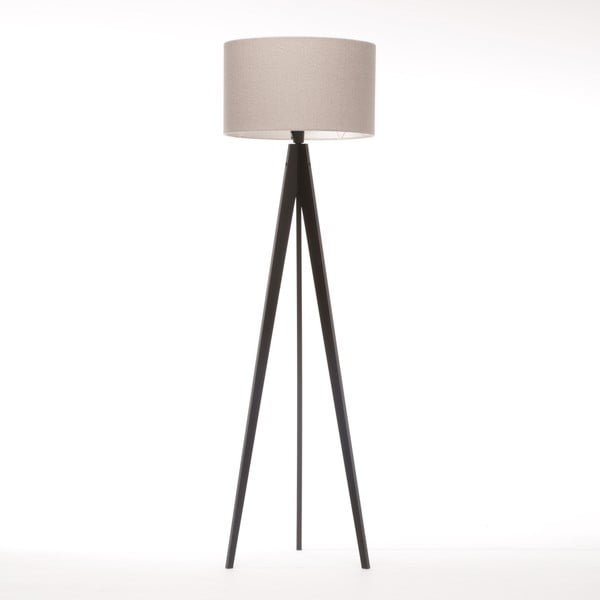Stojacia lampa Artist Brown Grey Felt/Black Birch, 125x42 cm