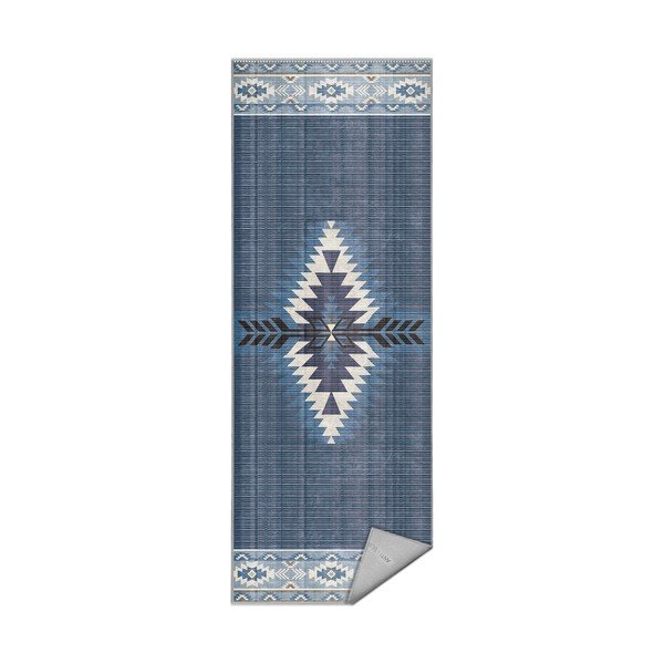 Modrý prateľný behúň 80x200 cm Ethnic Geo – Mila Home
