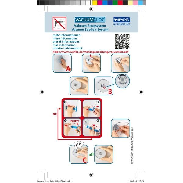 Samodržiace plastové háčiky v lesklo striebornej farbe v súprave 2 ks Genova – Wenko-image-4