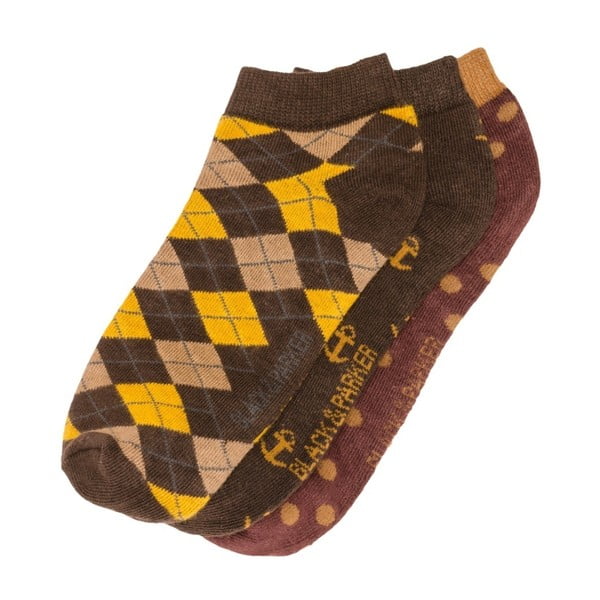 Sada 3 párov členkových unisex ponožiek Black&Parker London Fowler, veľkosť 37/43