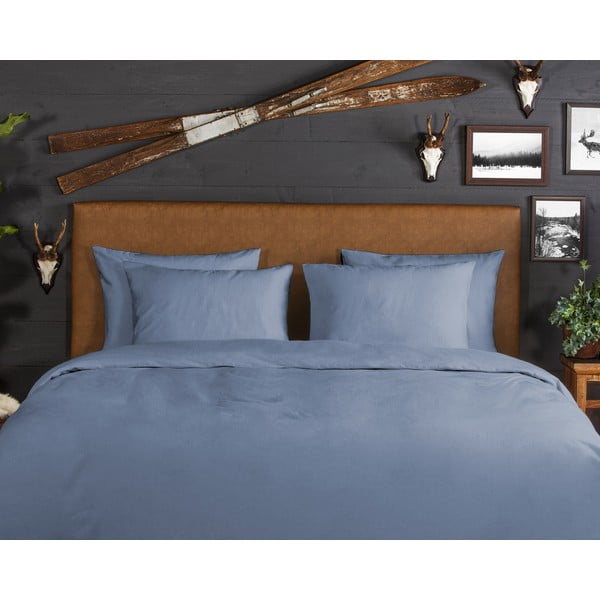 Modré flanelové predĺžené obliečky na dvojlôžko 200x220 cm – Good Morning-image-2