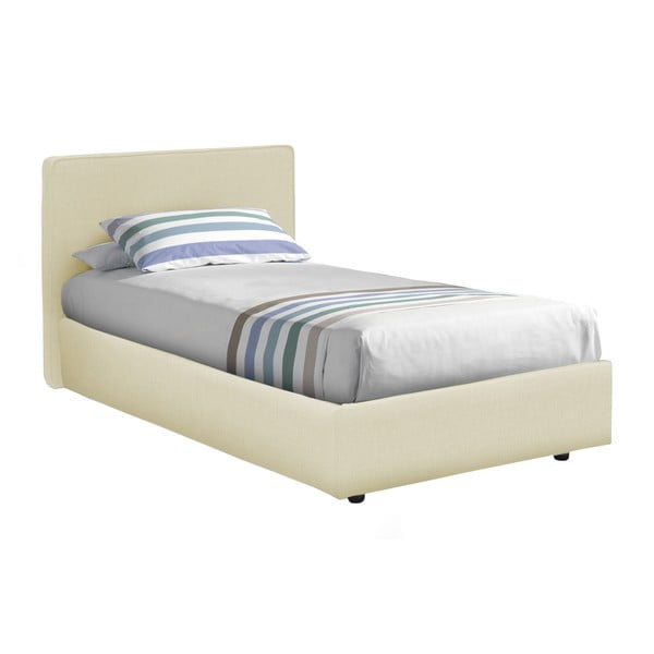 Béžová jednolôžková posteľ s úložným priestorom a matracom 13Casa Ninfea, 80 x 190 cm