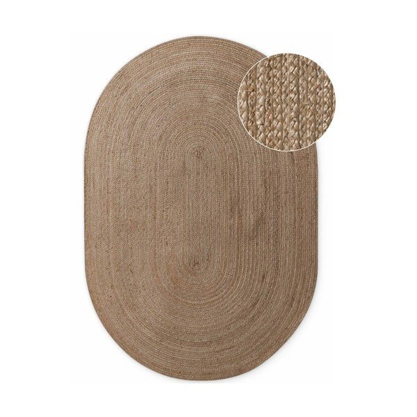 Obojstranný/ručne tkaný jutový koberec v tmavoprírodnej farbe 160x230 cm Braided – Hanse Home