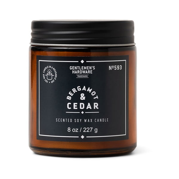 Vonná  sójová sviečka doba horenia 48 h Bergamot & Cedar – Gentlemen's Hardware