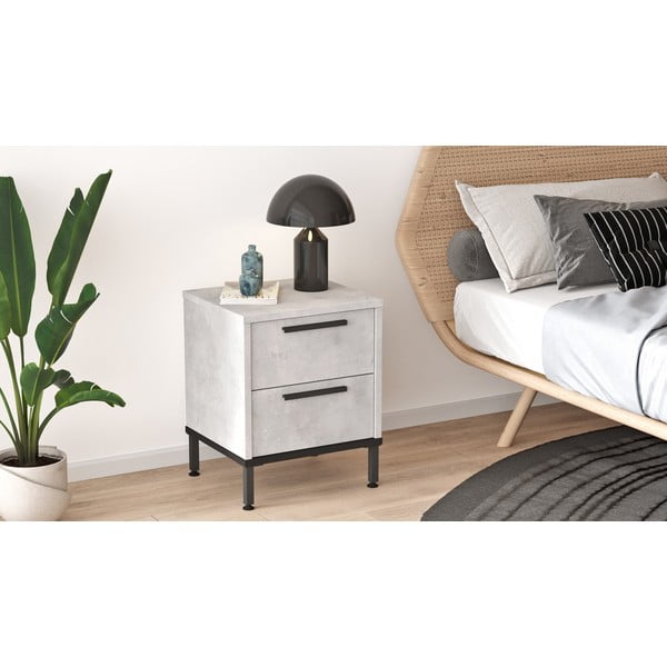 Svetlosivý nočný stolík Signor – Kalune Design-image-2