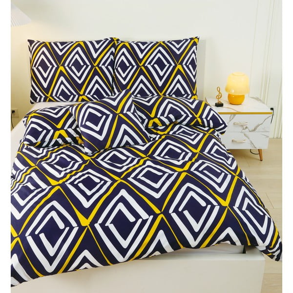 Tmavomodré 6-dielne obliečky na jednolôžko z mikrosaténu 140x200 cm Dylan – My House-image-3