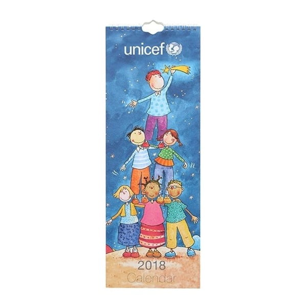 Úzky nástenný kalendár na rok 2018 Portico Designs UNICEF

