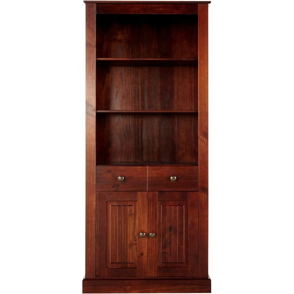 Hnedá knižnica z borovicového dreva 181x31 cm Mille – Støraa
