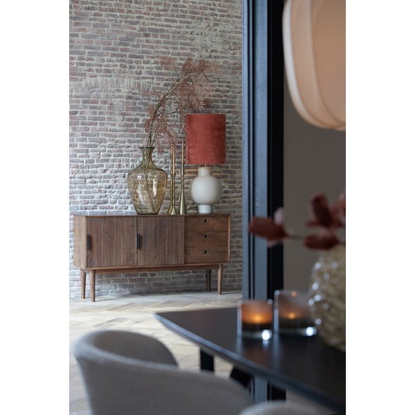 Tmavohnedá nízka komoda z masívneho dreva 150x80 cm Bitika – Light & Living-image-1