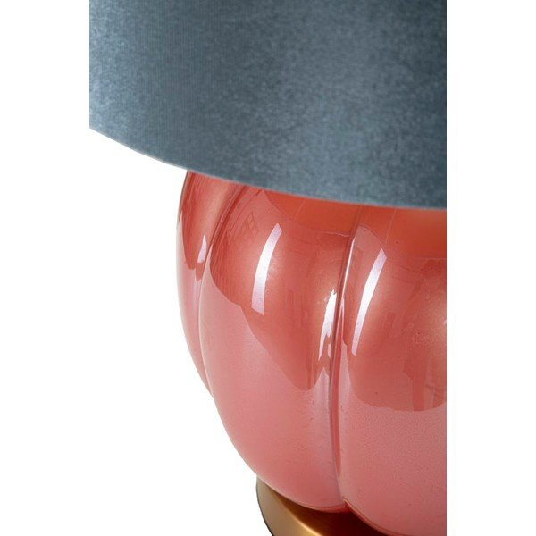 Červená/modrá sklenená stolová lampa s textilným tienidlom (výška  50 cm) Helene – Mauro Ferretti-image-4
