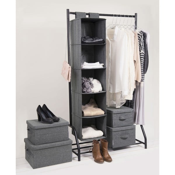 Sivý látkový úložný box s vekom 35x26x19 cm Soft Storage – Bigso-image-2