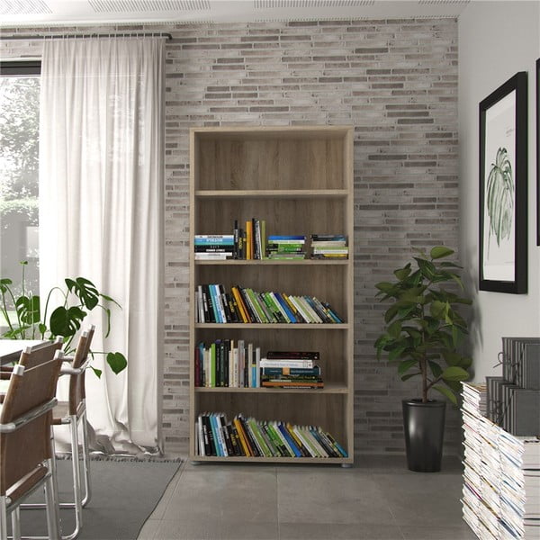 Modulárna knižnica v dekore duba v prírodnej farbe 89x189 cm Prima – Tvilum-image-1