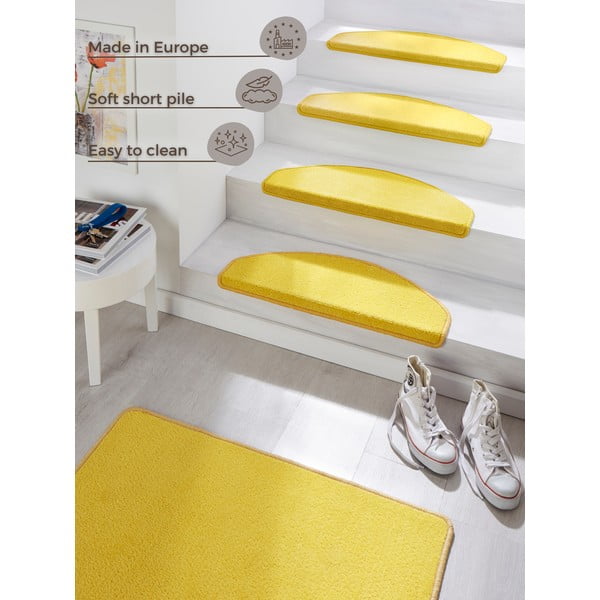 Súprava 15 žltých koberčekov na schody Hanse Home Fancy, 23 x 65 cm-image-4