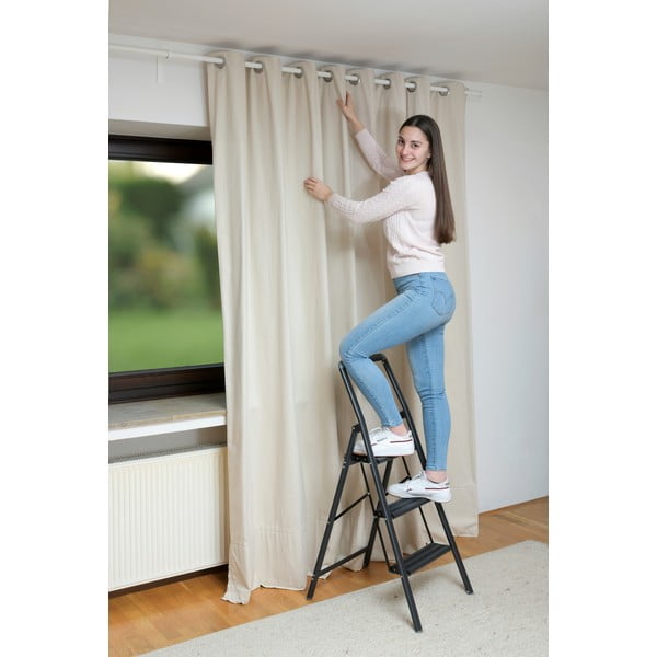 Čierne schodíky Wenko Compact, výška 114,5 cm-image-1