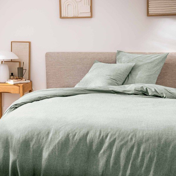Zelené 3-dielne bavlnené obliečky na dvojlôžko/predĺžené 240x220 cm Meline – douceur d'intérieur-image-1